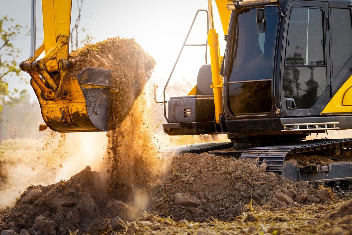 Excavator at construction site